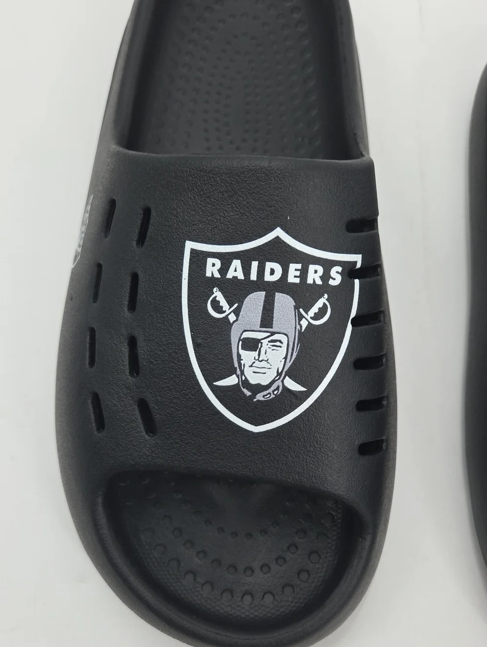 Las Vegas Raiders Chunky Logo Slide Sandals - Black Size Small 7-8